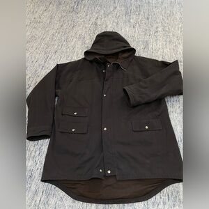 George McCracken Men's Classic Brown Hooded Cotton Zipper Jacket XXL Preppy Lux